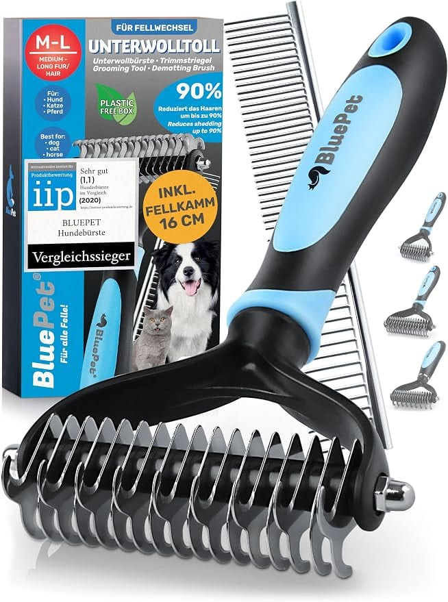 BluePet Unterwollbürste Langhaar (M+L)